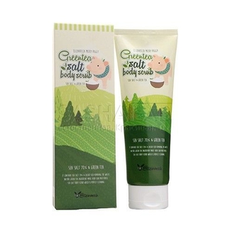 [Elizavecca] Скраб д/тела с морской солью ЗЕЛЕНЫЙ ЧАЙ Greentea Salt Body Scrub, 300 гр